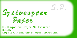 szilveszter pajer business card